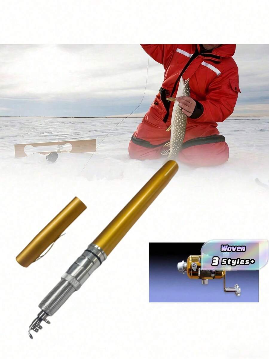 1 buah Joran Pancing Mini Portabel - Joran Lipat Berbentuk Pena 1M dari Paduan Aluminium dengan Penggulung Reel Instan - Alat Serbaguna untuk Pencegahan Banjir/Memancing 2025/Bertahan Hidup di Alam Bebas - Perlengkapan Penting untuk RV, Perlengkapan Logam Standar, Perlengkapan Darurat Luar Ruangan, Alat Bertahan Hidup Ringkas, Kebutuhan Kesiapsiagaan Bencana - MultiWarna - View 1
