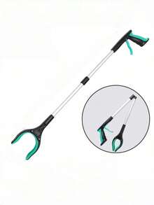 1 Piece Pickup Clamp, Grabbing Tool, Approximately 30 Inch Foldable Grabber, Suitable For The Elderly, Enlarged Wide Jaws Garbage Picker, With Strong Magnetic Tip Light Garbage Picker - Black. Blue. - View 12