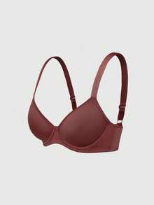 SHEIN 3pcs Comfortable Bras & Wireless Bras (Red + Beige + Reddish Brown) - Multicolor - View 10