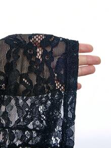 LYSMO Áo hai dây ôm sát gợi cảm thiết kế ren khoét rỗng dành cho nữ - màu đen - Xem 8