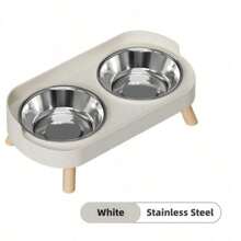 PETSIN Stainless Steel/PVC Pet Bowl Set With Stand, Dual Bowls, Suitable For Small Dogs And Cats, With Splash Guard - Pet Feeder - 150ml - View 15