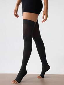 Loungeista Vớ nén cao đến đùi dành cho nữ, độ nén 20-30mmHg, thoáng khí, mềm mại, ôm sát, thiết kế hở ngón, thoải mái và ấm áp [Nên chọn size lớn hơn] - Nhiều màu - Xem 6