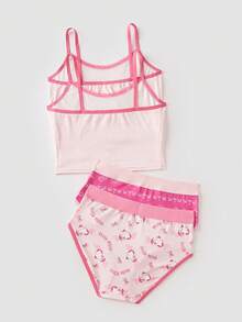 Chillnights HELLO KITTY AND FRIENDS | SHEIN Y2K復刻 | 蝴蝶結蕾絲飾邊內衣套裝 4件組 - 彩色 - 查看 2
