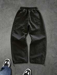 Sport MetroGents Pantalones deportivos casuales de calle para hombres con cordón, pantalones cortavientos de contraste de color, pantalones deportivos, pantalones de chándal, pantalones rojo - Bronce - Ver 2