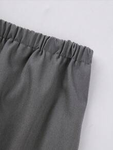 Franclia Quần short ôm dáng chữ A thắt nơ eo mùa hè - Xám - Xem 4