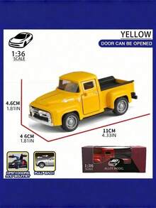 1pc Retro Alloy Metal Pickup Truck Decoration - Pink & Red Classic Car Model With Decor, Openable Doors, Required - Ideal For Home & Office Decor, Toy Vehicle Collection - Multicolor - View 12