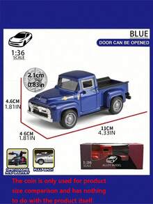 1pc Retro Alloy Metal Pickup Truck Decoration - Pink & Red Classic Car Model With Decor, Openable Doors, Required - Ideal For Home & Office Decor, Toy Vehicle Collection - Multicolor - View 8