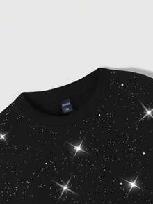 ROMWE MEN Herr T-shirts - Svart - Visa 3