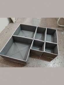 Juego de cajas de almacenamiento de múltiples piezas - Caja de almacenamiento de ropa interior plegable, Juego de cajas de almacenamiento de ropa, Cajas de almacenamiento de cartón con cremallera en la parte inferior, Cajas de almacenamiento de unicolor minimalistas para el control remoto de la sala de estar, lencería y ropa interior del dormitorio, artículos varios del baño, decoración del hogar, decoración del dormitorio, cajas de almacenamiento de estilo minimalista de varios tamaños para diferentes artículos - Gris Oscuro - Ver 10