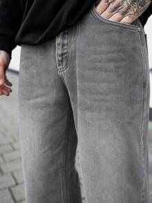 Artur Kramer Quần Jeans Denim Màu Xám Nhạt Rộng Rãi Thường Ngày Thời Trang Nam - Màu Xám nhạt - Xem 3