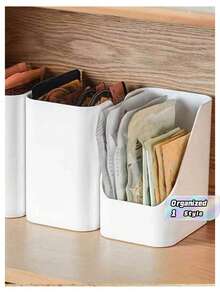 Storage Box Sundries Organizer Case Inclined Opening Classify Storing Plastic Dormitory Living Room Desktop Daily Use - White - View 1