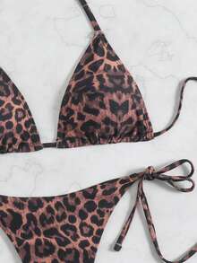 Swim Vcay Leopard Print Tankini Swimwear Set - Multicolor - View 3