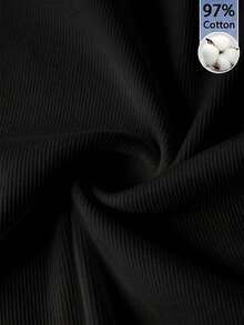 Slaydiva 97% Cotton Ribbed Casual Basic Summer Round Neck Short Sleeve Slim Fit Side Ruched Ribbed Stretchy T-Shirt,Summer Top - Black - View 4