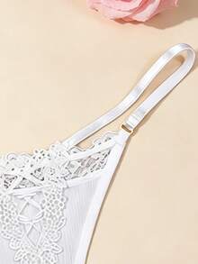 Quần lót dây ren nữ G-String - trắng - Xem 5