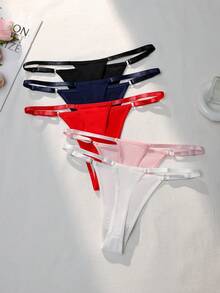 SHEIN 5条/包 简约舒适可调节腰围女士内裤 - 彩色 - 查看 2