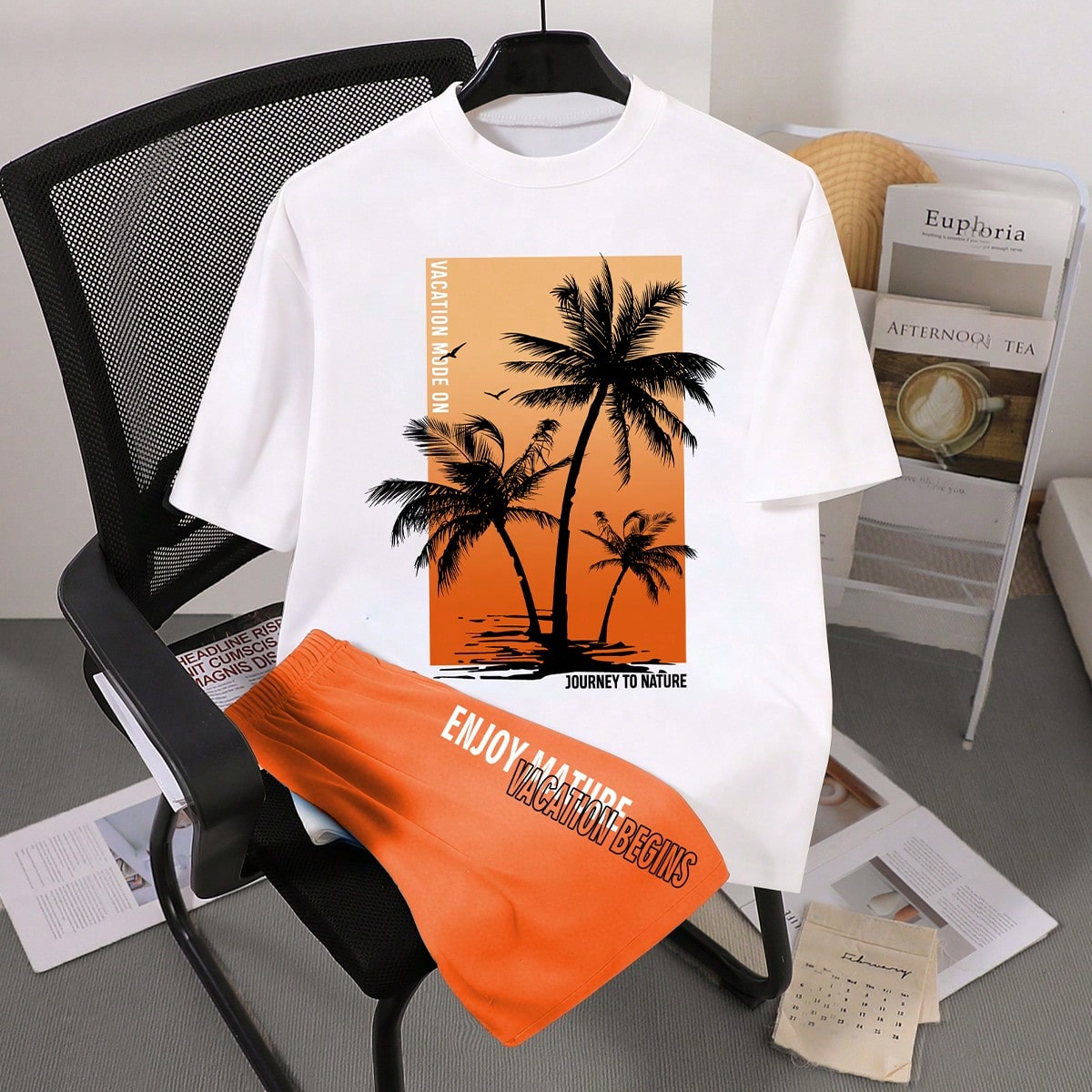 Conjunto informal de 2 piezas de moda cómoda para niño preadolescente, conjunto casual de niño, camiseta de manga corta suave y acogedora y pantalo