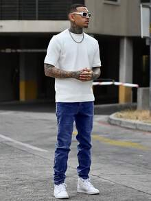Devon Thys Quần Jeans Ôm Vừa Túi Giặt Cao Cấp Cổ Điển Cho Nam Trưởng Thành - Rửa tối - Xem 2