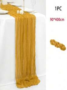35 * 71/118/157 Inch Cheese Cloth Table Runner & Napkin, Countryside Transparent Table Runner,Bohemian Style Table Runner Suitable For Wedding Decoration/Garden Arch,Perfect For Wedding,Holiday,Party,Decoration,Home Decor (Multiple Colors Available) - Turmeric - View 21
