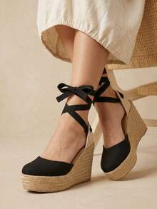 Cuñas Elegantes de Verano – Diseño Cómodo y Versátil para Uso Diario - Negro - Ver 1