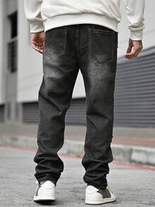 Devon Thys Quần jeans nam dáng suông màu xanh bạc hà, thích hợp mặc ngoài trời, mùa Thu/Đông. - Nhiều màu - Xem 2