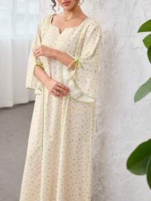 Yasmyna Ditsy Floral Patchwork Loose Fit Elegant Floral Dress, Flattering And Age-Reducing For Women - Multicolor - View 9
