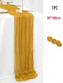 35 * 71/118/157 Inch Cheese Cloth Table Runner & Napkin, Countryside Transparent Table Runner,Bohemian Style Table Runner Suitable For Wedding Decoration/Garden Arch,Perfect For Wedding,Holiday,Party,Decoration,Home Decor (Multiple Colors Available) - Turmeric - View 20