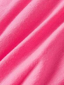 ROMWE J-Fashion Pantalones cortos de mujer con estampado de leopardo de hibisco rosa, cintura baja, cordón, estilo Y2K para vacaciones en la playa - Rosa Fucsia - Ver 4