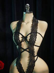 SpicyHot Black Lace Sexy Bodysuit Lingerie For Women,Adult ,Honeymoon,Hot,Date Night,Lingerie,Lace Sexy Lingerie,Lingerie Set,Sexy Outfit - Black - View 6