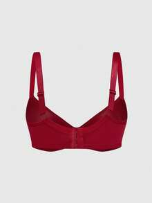 SHEIN 3pcs Comfortable Bras & Wireless Bras (Red + Beige + Reddish Brown) - Multicolor - View 13