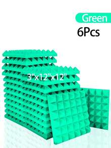 SHEIN 金字塔吸音泡沫 6-48 块 12 英寸 X 12 英寸 X 3 英寸 / 12 英寸 X 12 英寸 X 2 英寸 / 12 英寸 X 12 英寸 X 1.18 英寸 吸音板 8 色高密度声学处理泡沫 工作室隔音海绵垫 家居装修 - 彩色 - 查看 43
