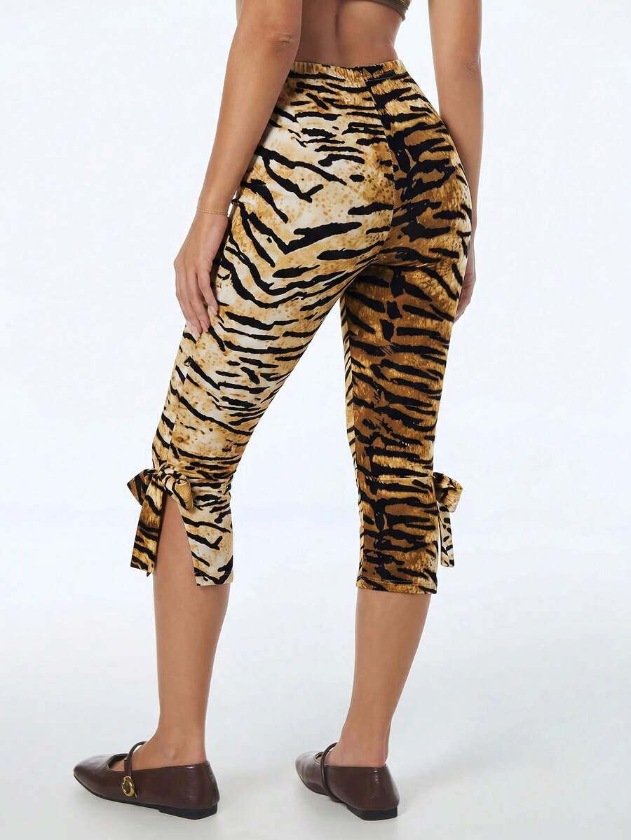 SHEIN ICON Y2k Sexy Summer Women's Black Backless Night Club Vacation Solid Color Casual Pants With Bow Decoration Spring Going Out - Multicolor - View 1