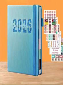 SHEIN 2026 New Calendar Log Self Discipline Check In Time Management One Page One Day 365 Days Plan Book Comes With 5 Plan Stickers A5 Plan Notebook Learning Start Gift Suitable For Work And Study, School Supplies,Back To School - A5 - View 17