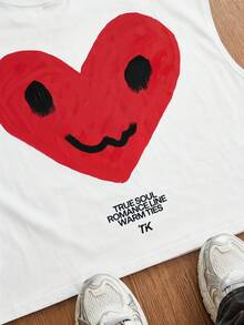 TOKVUE Men's Heart & Letter Print Tank Top - White - View 4