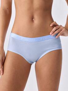 Loungeista 5pcs Women's Solid Color & Letter Print Elastic Waistband Comfortable Minimalist Briefs - Multicolor - View 10