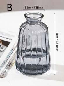 Creative Mini Hydroponic Glass Flower Vase For Green Plants And Fresh Flowers Table Decoration - Grey - View 9