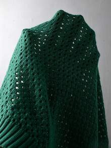 VENTUSAIL Men's Palm Tree Pattern Hollow Out Knit Short Sleeve Top, Holiday - Dark Green - View 4