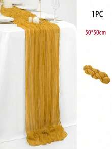 35 * 71/118/157 Inch Cheese Cloth Table Runner & Napkin, Countryside Transparent Table Runner,Bohemian Style Table Runner Suitable For Wedding Decoration/Garden Arch,Perfect For Wedding,Holiday,Party,Decoration,Home Decor (Multiple Colors Available) - Turmeric - View 22