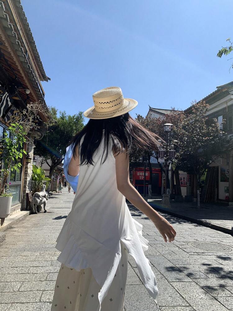 Women's Casual Contrast Lace Asymmetrical Ruffle Hem Summer Vest Jacket For Holiday Vacation Outfits Women
