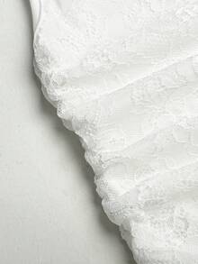 SHEIN Tween Girls Asymmetric Shoulder Lace Layered Ruffle Hem Dress, Suitable For Afternoon Tea - Apricot - View 6