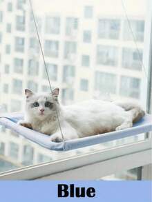 PETSIN 一体式猫吊床，悬挂式猫床，窗户宠物床，适用于猫、小型犬，阳光充足的窗台座椅，带安装支架和毯子，承重5公斤，宠物配件 - 寬度35-40/32    長度55/49 - 查看 10