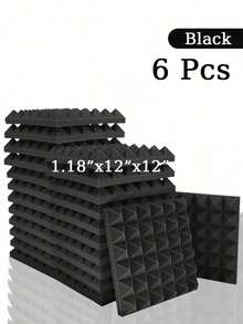 SHEIN 金字塔吸音泡沫 6-48 块 12 英寸 X 12 英寸 X 3 英寸 / 12 英寸 X 12 英寸 X 2 英寸 / 12 英寸 X 12 英寸 X 1.18 英寸 吸音板 8 色高密度声学处理泡沫 工作室隔音海绵垫 家居装修 - 彩色 - 查看 33