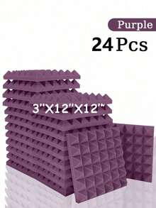 SHEIN 金字塔吸音泡沫 6-48 块 12 英寸 X 12 英寸 X 3 英寸 / 12 英寸 X 12 英寸 X 2 英寸 / 12 英寸 X 12 英寸 X 1.18 英寸 吸音板 8 色高密度声学处理泡沫 工作室隔音海绵垫 家居装修 - 彩色 - 查看 82