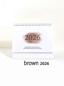 SHEIN Retro English Calendar – 1Pc Vertical Flip Design With Metal Ring Binding, Minimalist Monthly Planner For Home, Office - Multicolor - View 14