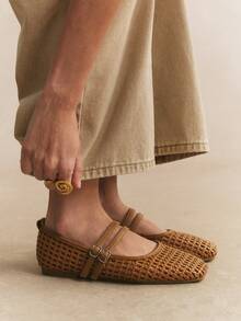 Rosivie Woven Casual Versatile Breathable Comfortable Women Flats For Christmas - Khaki - View 12