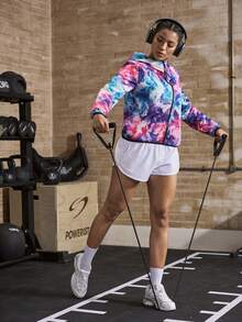 Powerista Tie-Dye Print Hooded Sports Jacket - Multicolor - View 7