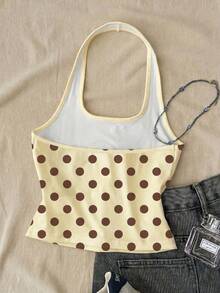 Casual Halter Neck Tank Top, Suitable For Summer Mothers Day Outfit Graduation Summer Tops - White - View 2