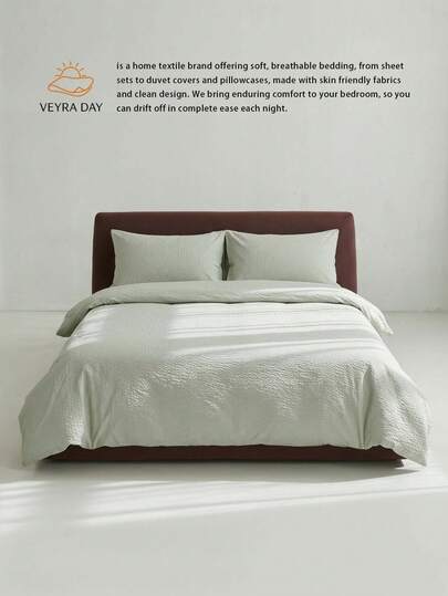 Veyra Day 2/3 Pieces100% Polyester 3D Bubble Texture Bedding (Duvet Cover + 1/2 Pillowcases, No Comforter Included), All-Season Modern Polyester Bedding Collection