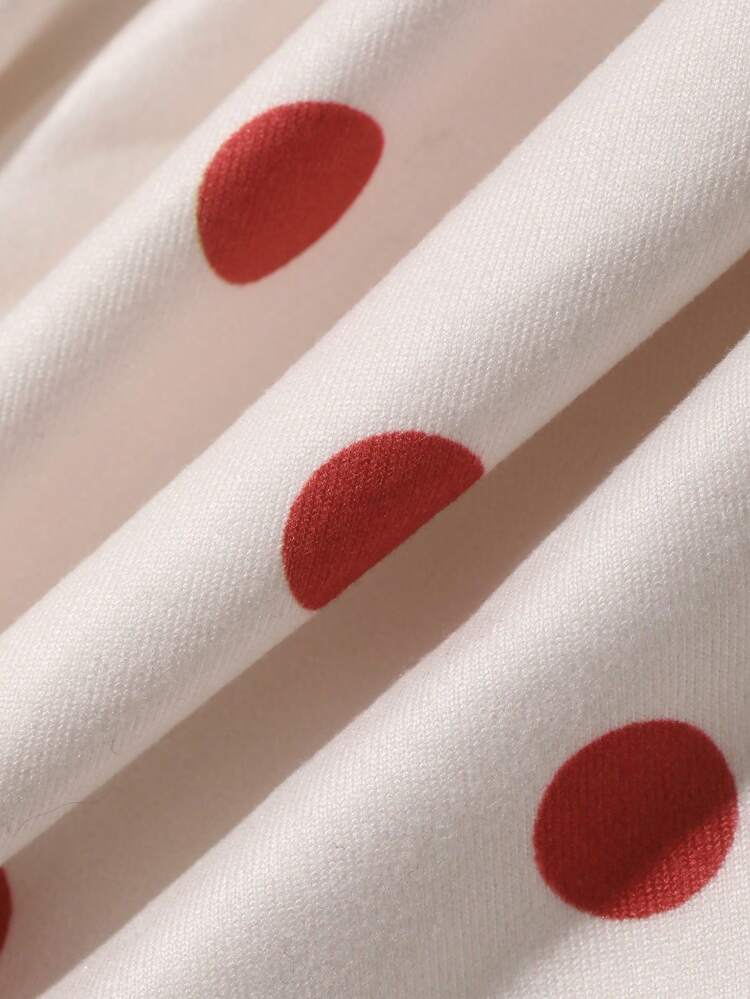 Sexy Polka Dot One-Shoulder Crop Top, Suitable For Spring & Summer