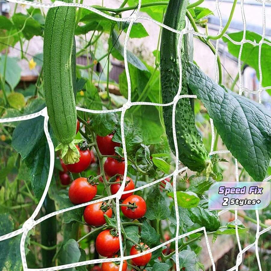 1个网状攀援植物架,DIY植物支架,花园种植用品,花园花卉植物装饰用品,花园阳台园艺美化种植用品,花盆及容器配件 - 白色 - 查看 1