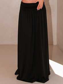 Bris Aura Falda larga negra de estilo maxi para mujer, ideal para uso casual, de oficina, de fiesta, de primavera, de despedida de soltera o de concierto, con un estilo romántico de los 90s y Y2K - Negro - Ver 6